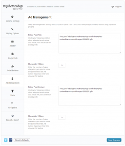 Clock Ad Settings